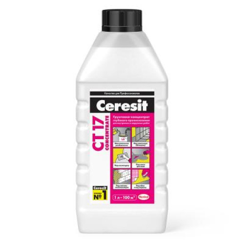 Грунтовка КОНЦЕНТРАТ Ceresit CT 17, 1л