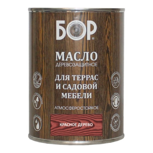 Масло деревозащ.для террас и сад.меб. КРАСНОЕ ДЕРЕВО / 0,64 кг / БОР