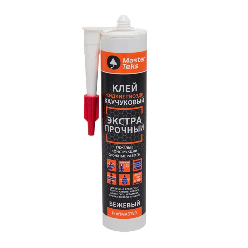 Клей каучуковый Жидкие Гвозди ProfiMaster 240 кг/м2 ЭКСТРА ФИКС 362 г серый MasterTeks