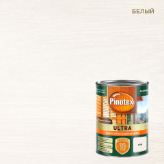 Pinotex Ultra влагостойкая защитная лазурь для древесины Белая (0,9л)