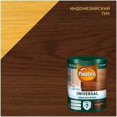 Pinotex Универсал Индонезийский тик (0,9л) 2в1 универсальная пропитка для древесины
