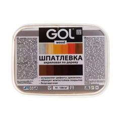 Шпатлёвка акриловая по дереву Светлая сосна 0,15 кг лоток GOL wood МАСТЕР