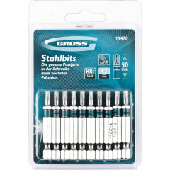 Набор бит TORX 20x50, сталь S2, 10 шт// GROSS