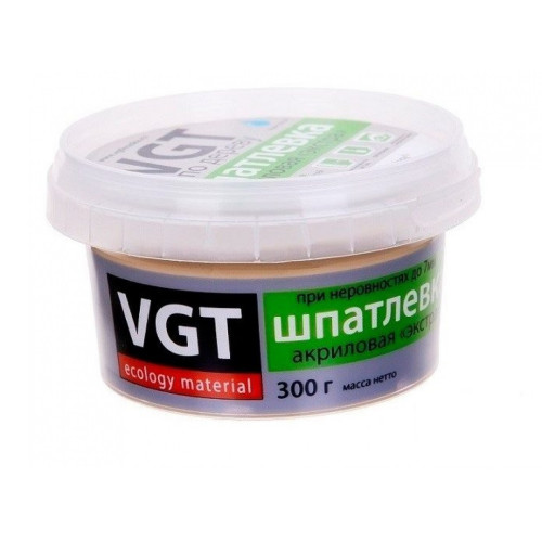Шпатлёвка акриловая "Экстра" по дереву Белая 0,3 кг VGT