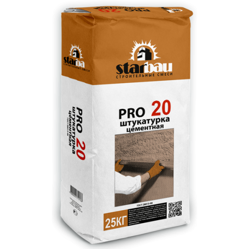 StarBau PRO20 Штукатурка цементная , 25 кг