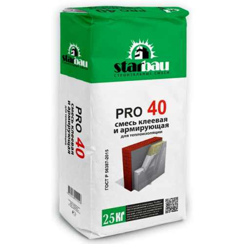 StarBau PRO40 Смесь армирующая клеевая для теплоизоляции, 25 кг