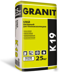 Клей GRANIT K-19 для фасадного утепления, 25кг
