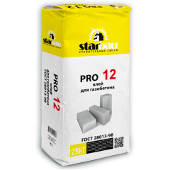 StarBau PRO12 Клей для газобетона ,25 кг