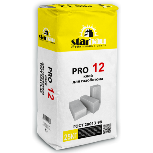 StarBau PRO12 Клей для газобетона ,25 кг