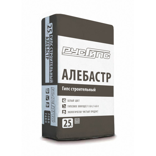 РУСГИПС Вяжущие гипсовые АЛЕБАСТР, 25кг