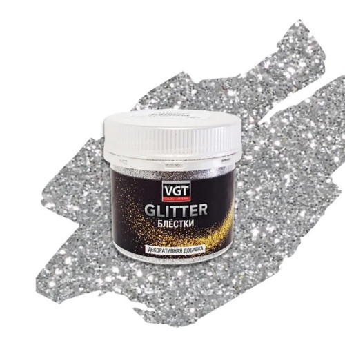 PET GLITTER (блёстки) Серебро 0,05 кг, VGT