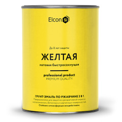 Грунт-эмаль по ржавчине 3 в 1 матовая жёлтая 0,8 кг, ELCON