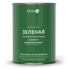 Грунт-эмаль по ржавчине 3 в 1 матовая зелёная 0,8 кг, ELCON
