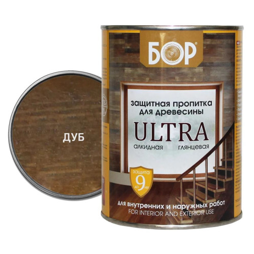 Защитная пропитка для древесины ULTRA ДУБ/ 0,75 кг/ БОР