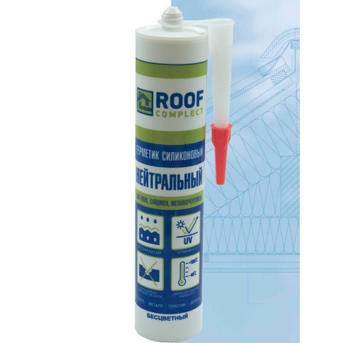 Герметик силиконовый санитарный Roof Complect бесцветный (260мл./24 шт)