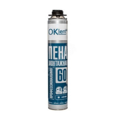 Пена профессиональная монтажная Oklent 60 (1000 мл/650 гр./16 шт.)