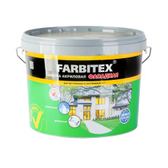 Краска акриловая фасадная белоснежная FARBITEX 3 кг