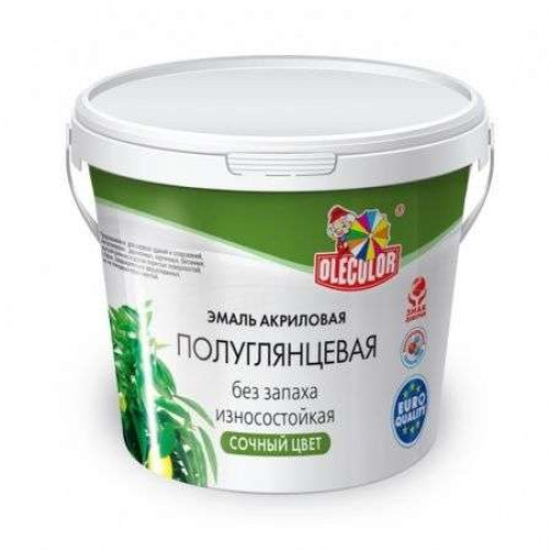 Эмаль акриловая полуглянцевая Чёрный 0,8 кг, OLECOLOR