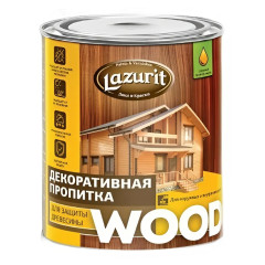 Декоративная пропитка для защиты древесины Орех 1л/0,8кг LAZURIT Wood