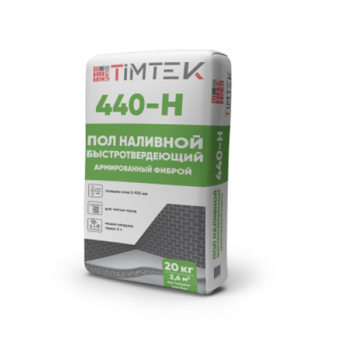 ТИМТЕК 440-Н Пол наливной быстротвердеющий с фиброй 2-100 мм, 15 МПа, 20 кг