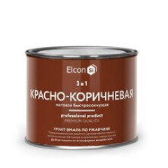 Грунт-эмаль по ржавчине 3 в 1 матовая красно-коричневая 0,4 кг, ELCON
