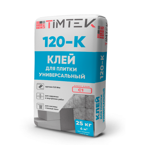 ТИМТЕК 120-К Клей для плитки универсальный 0,6МПа, класс С1, 25 кг