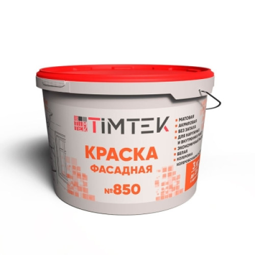 ТИМТЕК 850 Краска фасадная акриловая белая 3 кг
