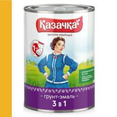 Грунт-эмаль по ржавчине 3 в 1/ жёлтая/ 1,9 кг/ КАЗАЧКА