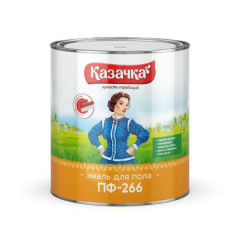 Эмаль для пола алкидная ПФ-266/ золотисто-коричневая/ 2,8 кг/ КАЗАЧКА
