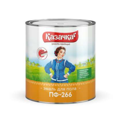 Эмаль для пола алкидная ПФ-266/ золотисто-коричневая/ 2,8 кг/ КАЗАЧКА
