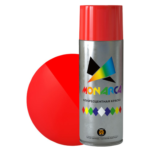 Краска аэрозольная флуоресцентная Красный 270г MONARCA