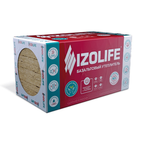 Теплоизоляция IZOLIFE Л 35 50мм 35кг/м3 1200х600х50 (8 плит) 0,288м3/ 5,76 м2 (24 уп/пал)