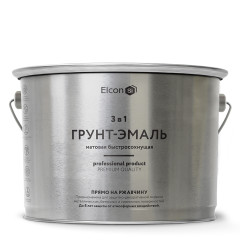 Грунт-эмаль по ржавчине 3 в 1 матовая жёлтая 2 кг, ELCON