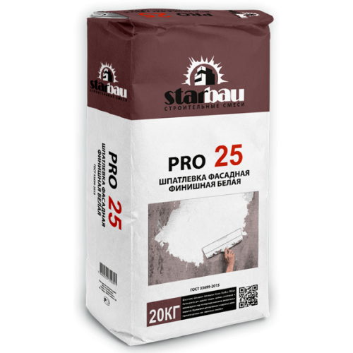StarBau Pro25 Штукатурка фасадная финишная белая , 20 кг
