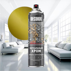 Эмаль акриловая Зеркальный хром-Золото 400 мл DECORIX