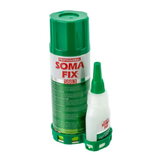 Клей Активатор SomaFix 400 мл + клей 125 гр для МДФ профиля