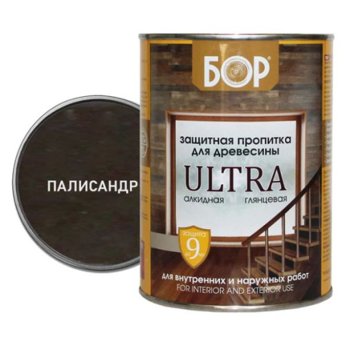 Защитная пропитка для древесины ULTRA ПАЛИСАНДР/ 0,75 кг/ БОР