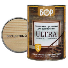 Защитная пропитка для древесины ULTRA БЕСЦВЕТНАЯ/ 0,75 кг/ БОР