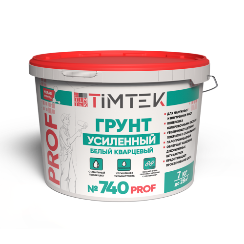 ТИМТЕК 740 Грунт усиленный белый кварцевый, 7 кг