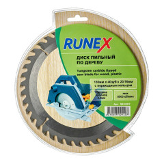 Диск 551007 пильный по дереву 180мм х 40 зуб х 20/16мм "Runex"