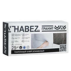 ХАБЕЗ ГРАНИТ клей плиточный усиленный д/наруж и внутр работ, класс С2ТS1, 25 кг