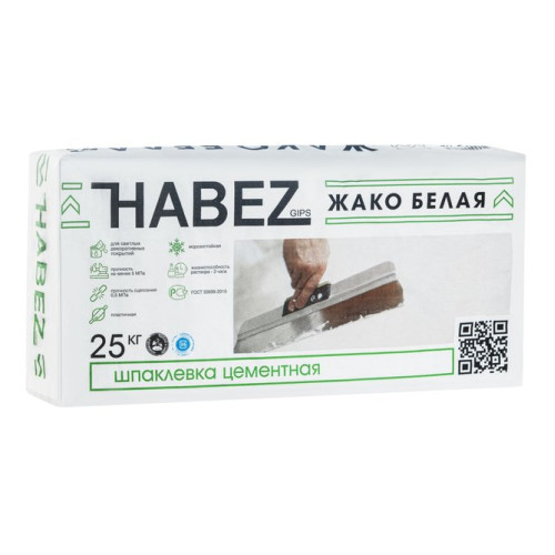 ХАБЕЗ ЖАКО, штукатурная цементная смесь (на белом цементе) 25 кг