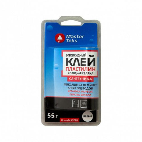 Клей-пластилин эпоксидный HomeMaster холодная сварка для сантехники 0,055кг белый MasterTeks