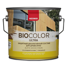 Защитный декоративный состав BIO COLOR Ultra для древесины Бесцветный 0,9 л NEOMID