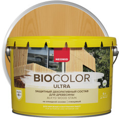 Защитный декоративный состав BIO COLOR Ultra для древесины Дуб 0,9 л NEOMID