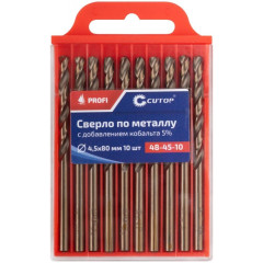 Сверло по металлу Cutop Profi с кобальтом 5% 4,5х80 мм, 10 шт