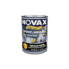 Грунт-эмаль молотковая черная ночь , 0,75 кг, NOVAX