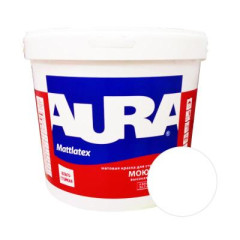 Краска моющаяся для стен и потолков AURA MATTLATEX основа TR, 9 л
