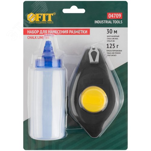 Шнур малярный отб., пластик.ABS корпус 30м + краска разметочная 125 гр// FIT