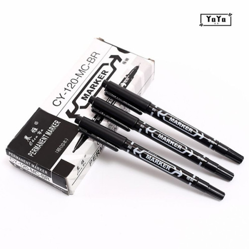 Маркер 2 в 1 тонкий черный CY-120-MC-BR MX05518
